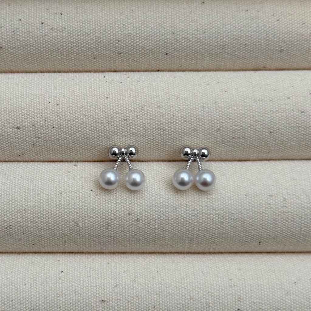 Petite Cherry Pearl Studs