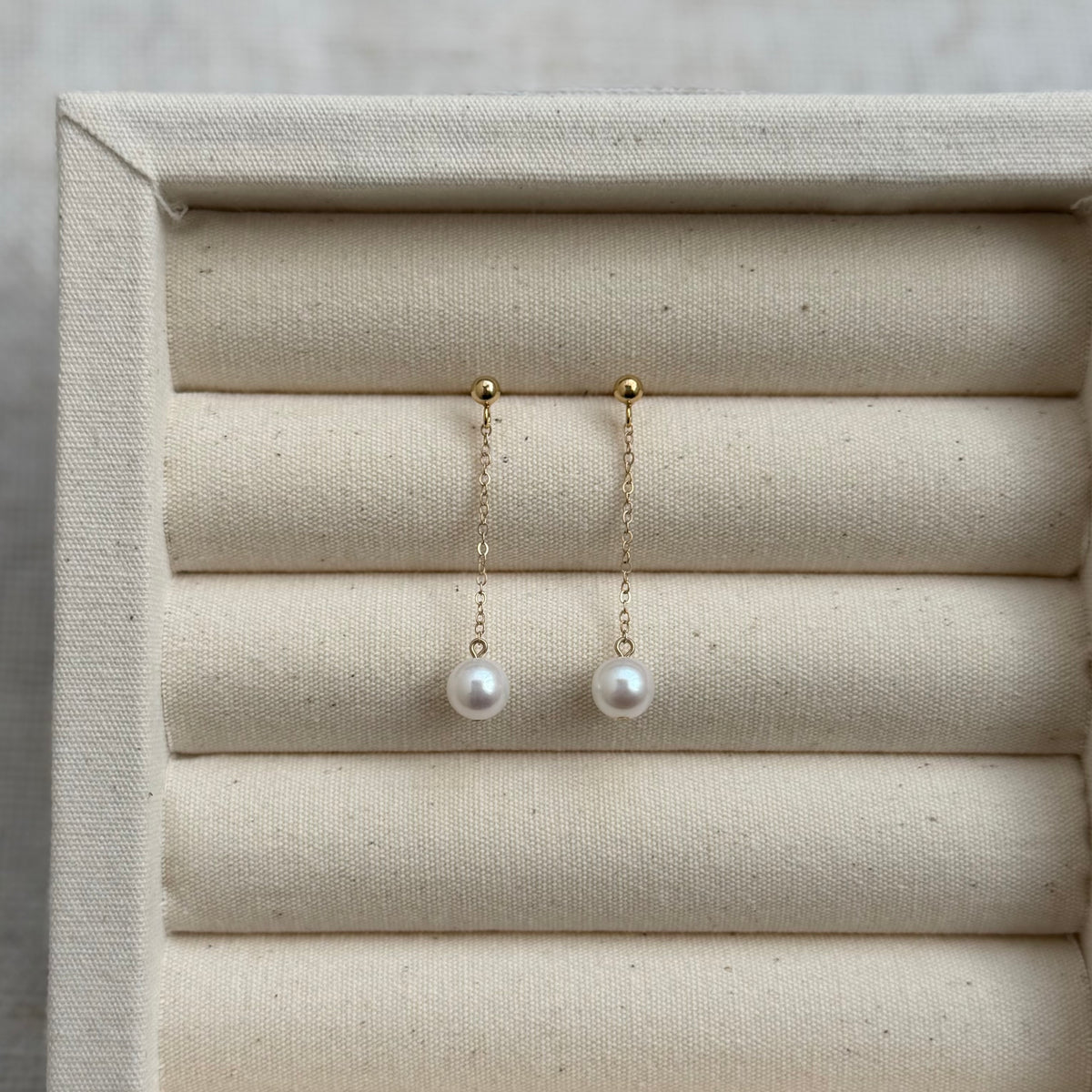 Pearl Chain Drop Earrings