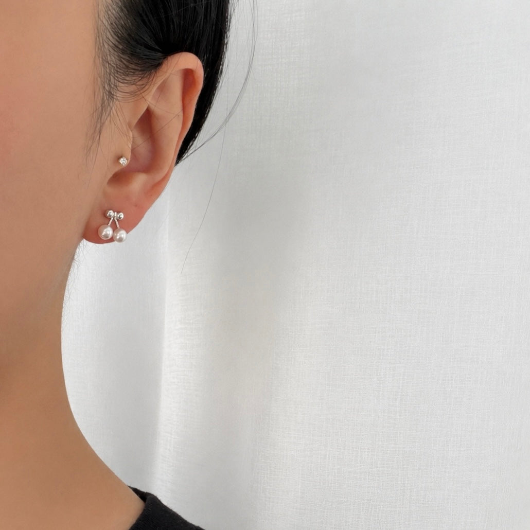 Petite Cherry Pearl Studs