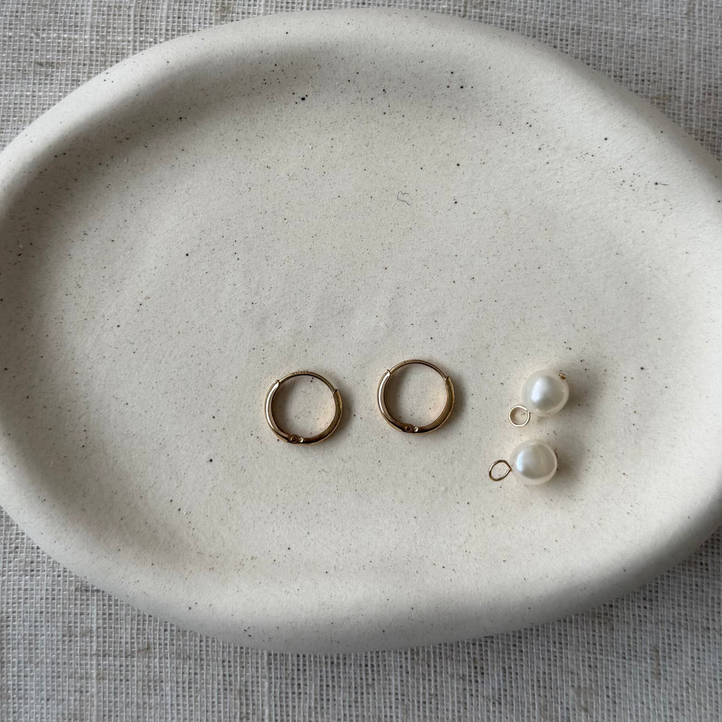 Pearl Huggie Earrings