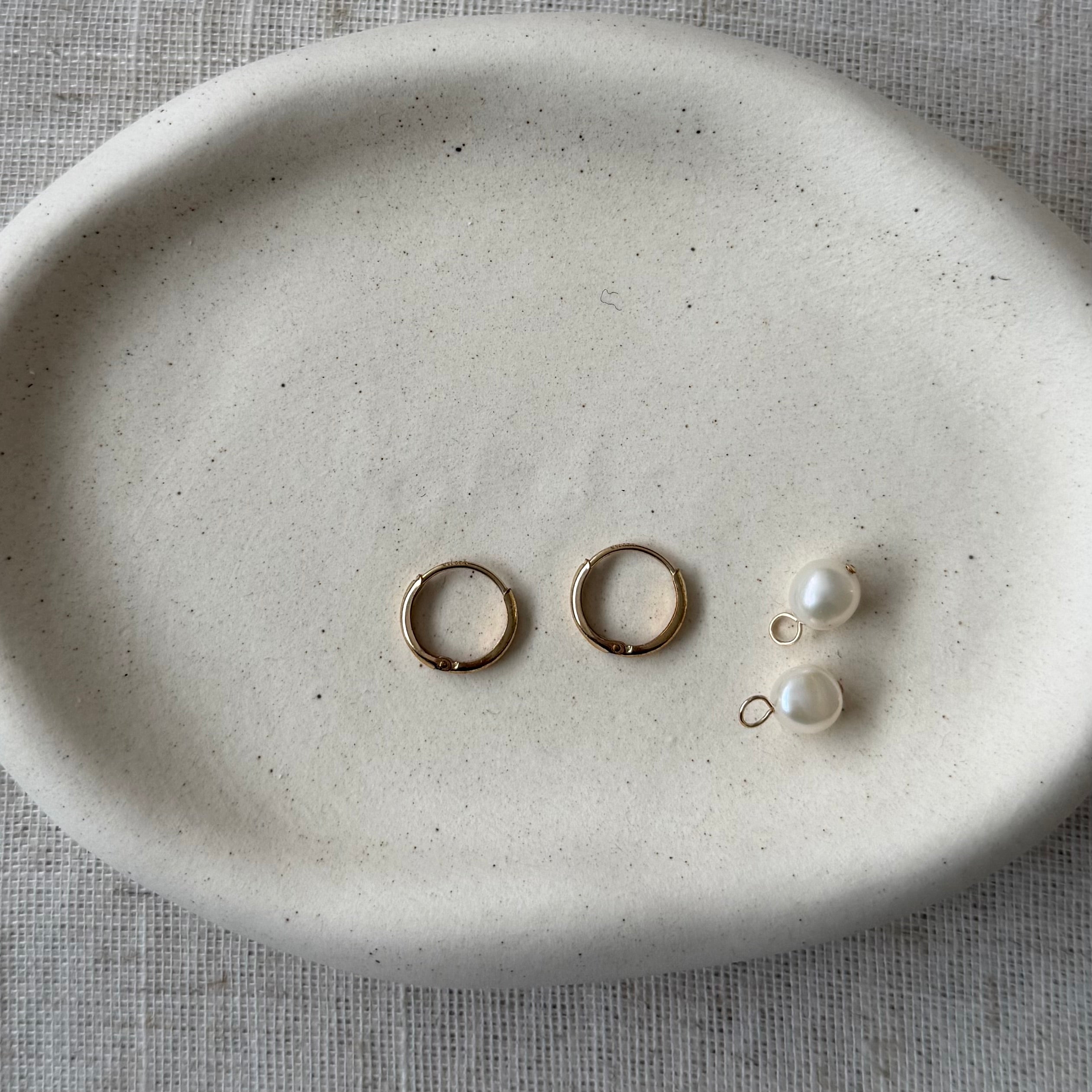 Pearl Huggie Earrings