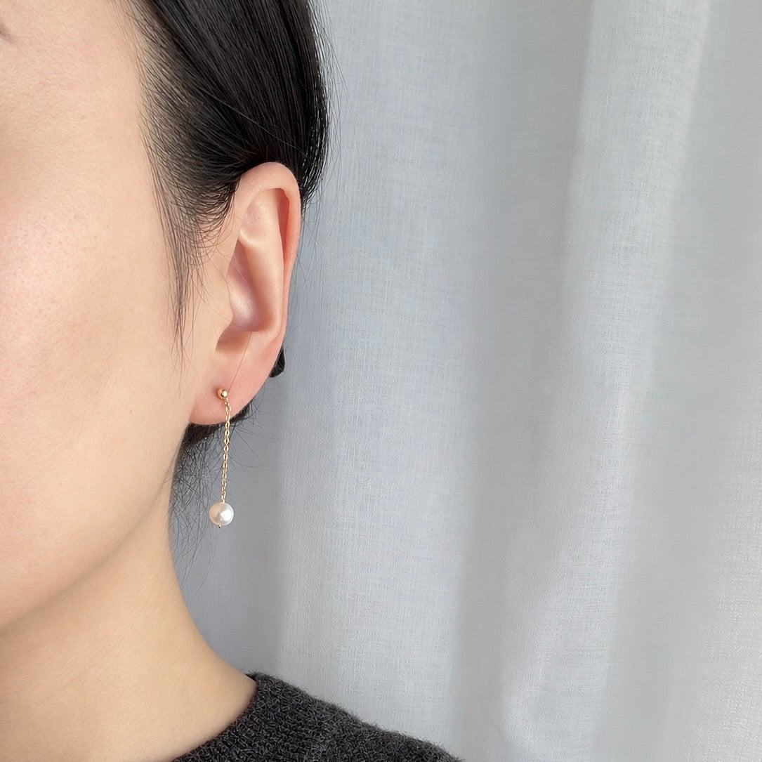 Pearl Chain Drop Earrings