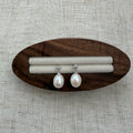 Floral Pearl Drop Stud Earrings