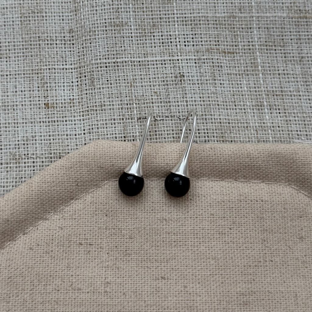 Black Onyx Drop Earrings