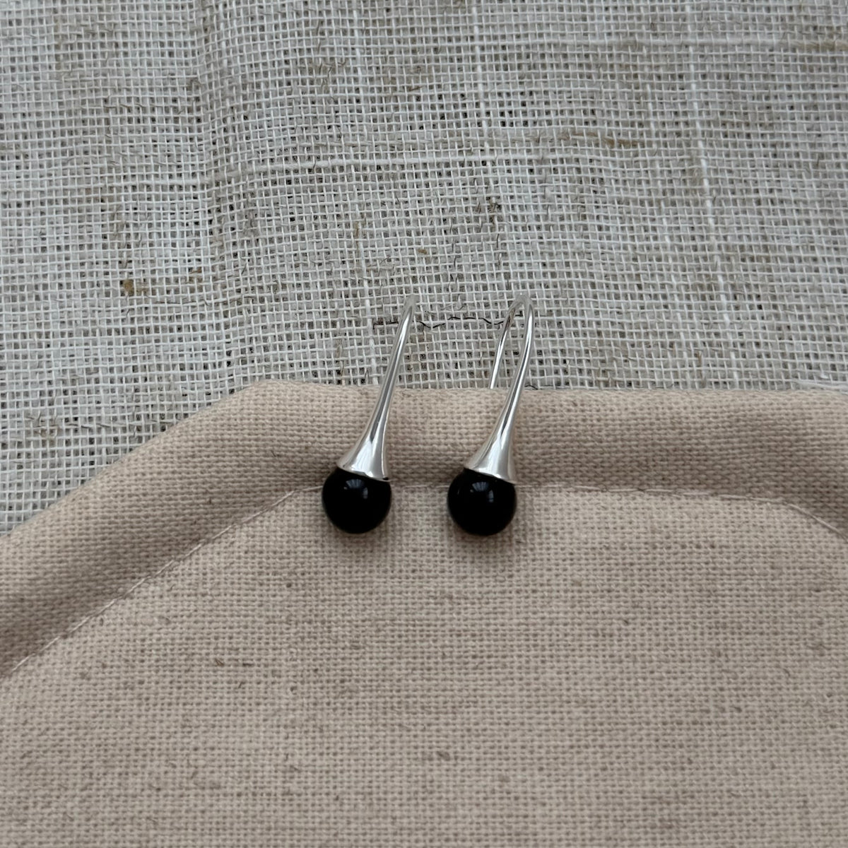 Black Onyx Drop Earrings