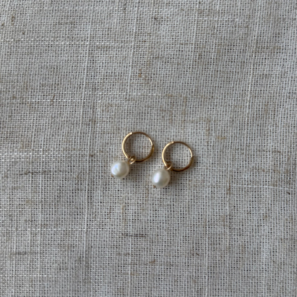 Pearl Huggie Earrings