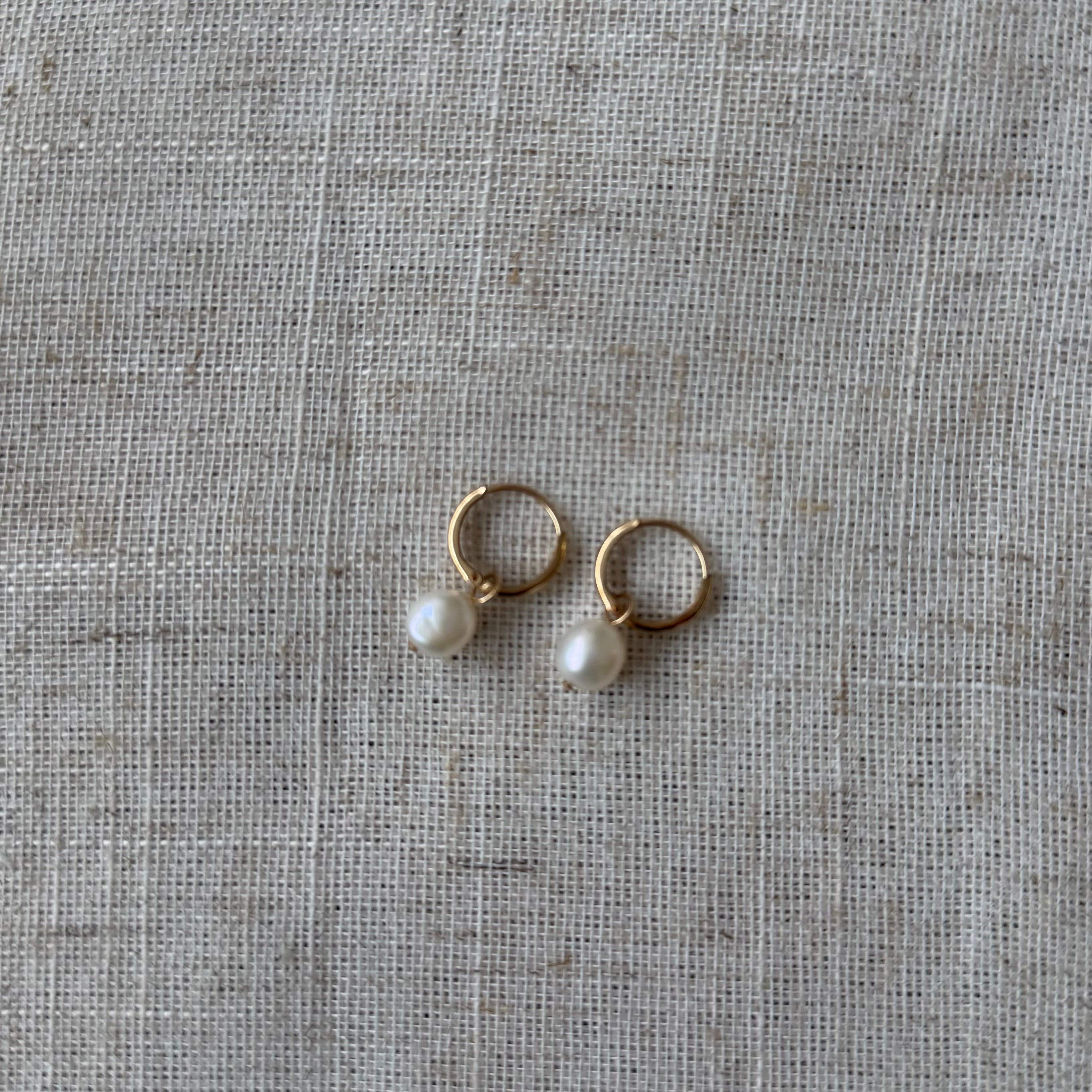 Pearl Huggie Earrings