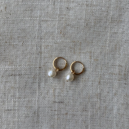 Pearl Huggie Earrings