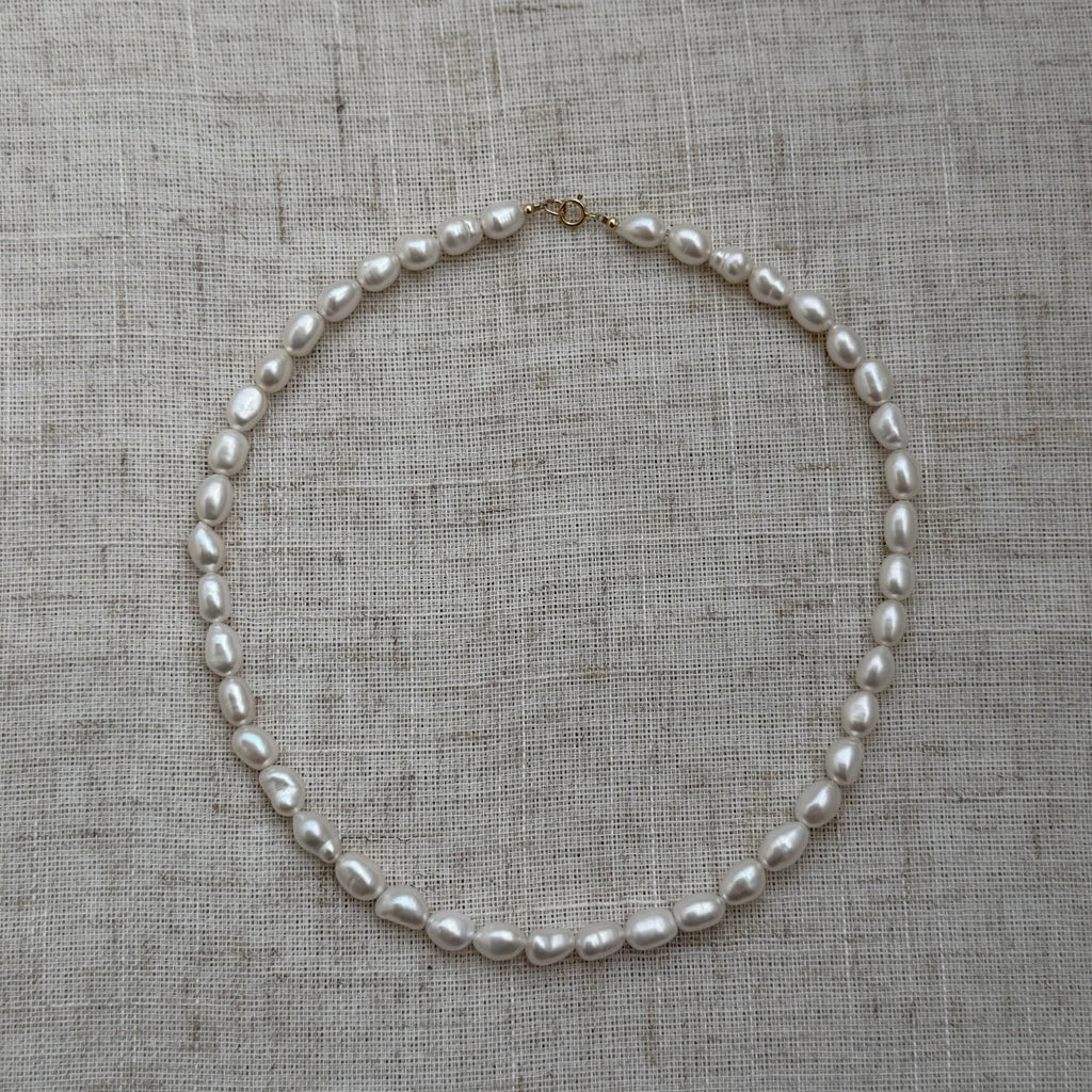 Oval Freshwater Pearl Necklace