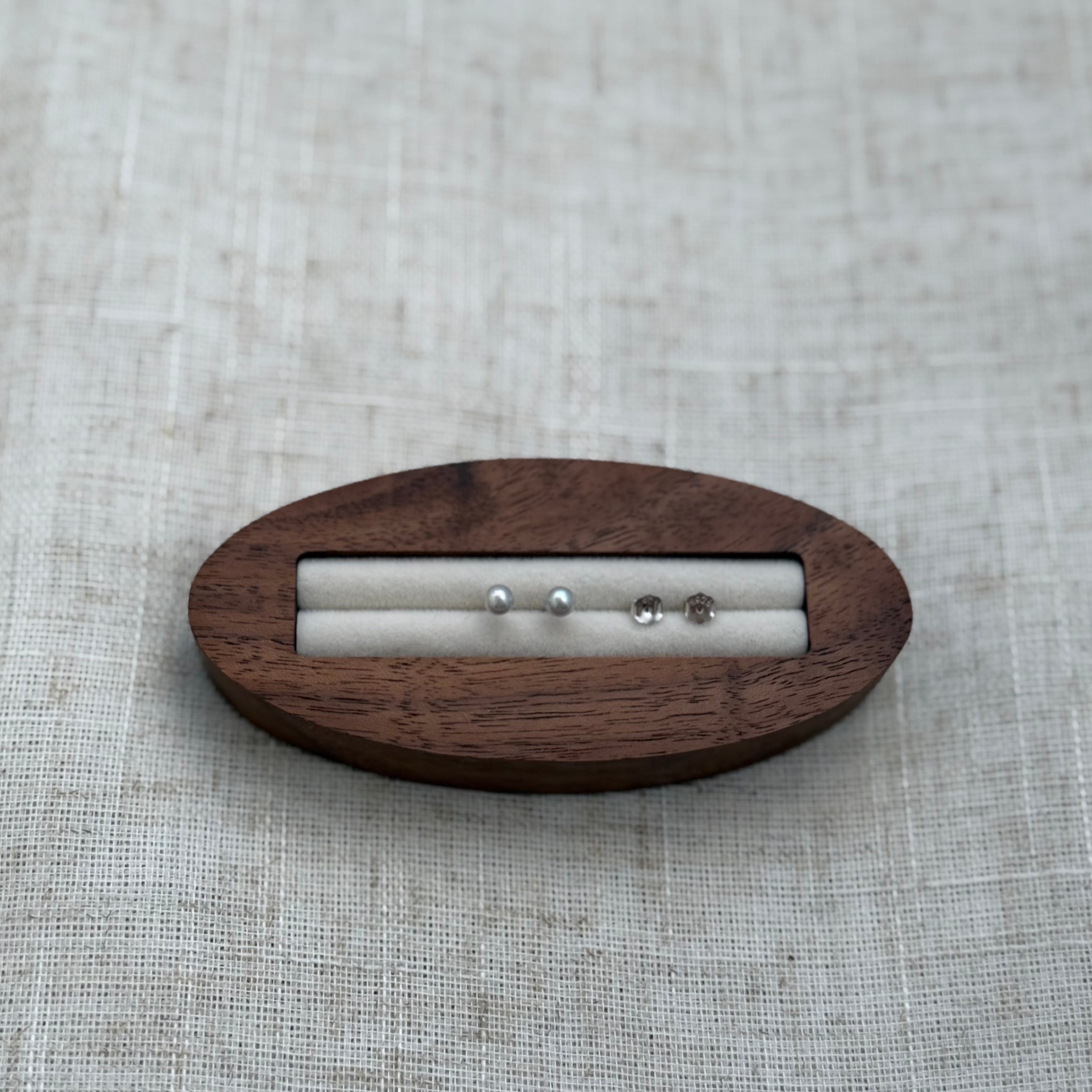 Silver-Blue Japanese Akoya Pearl Stud Earrings