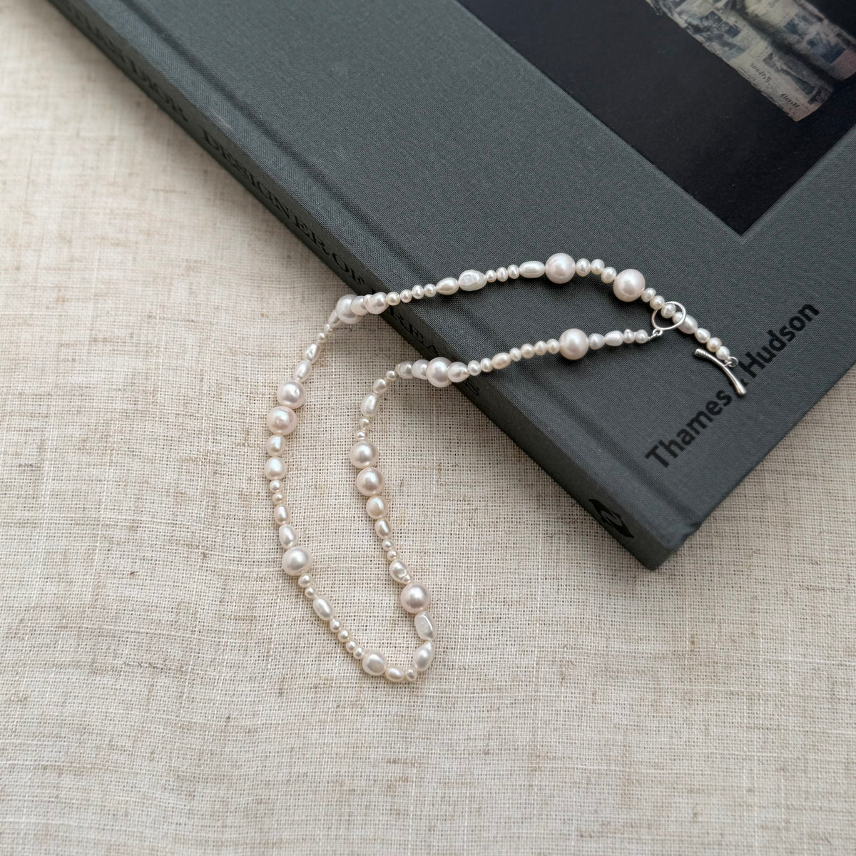 Organic Pearl Toggle Necklace