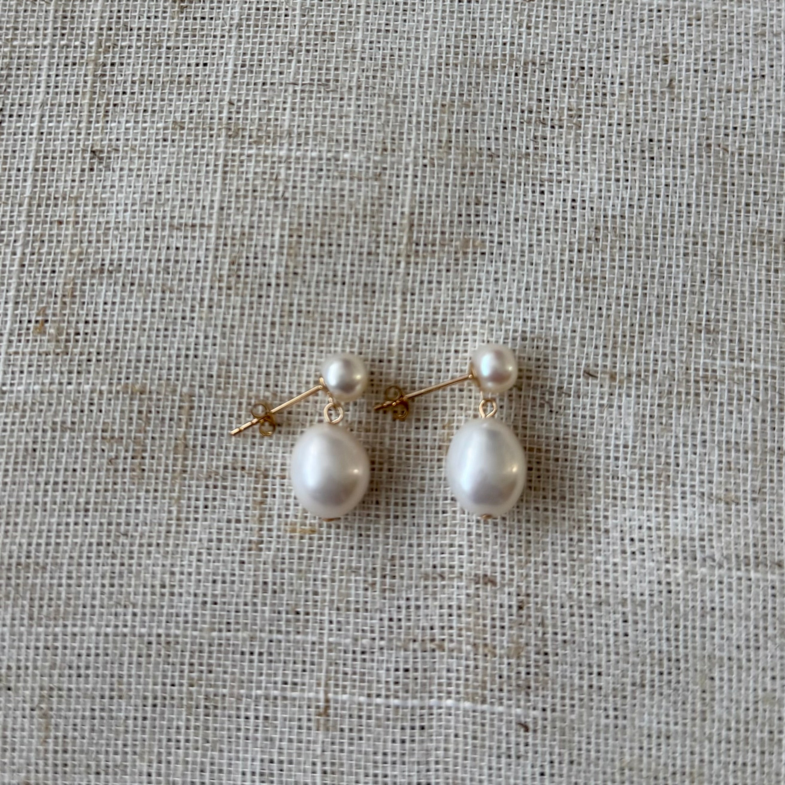Baroque Pearl Drop Stud Earrings